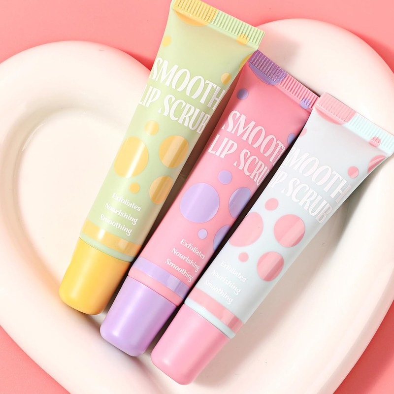 Exfoliante labial revitalizante con partículas de puntos, masaje para eliminar