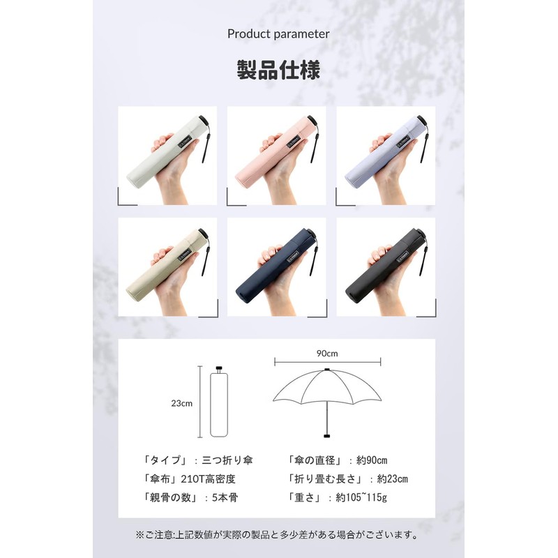 Parasol, Lightweight, 4.3 oz (110 g), UV Protection, Light Blocking,