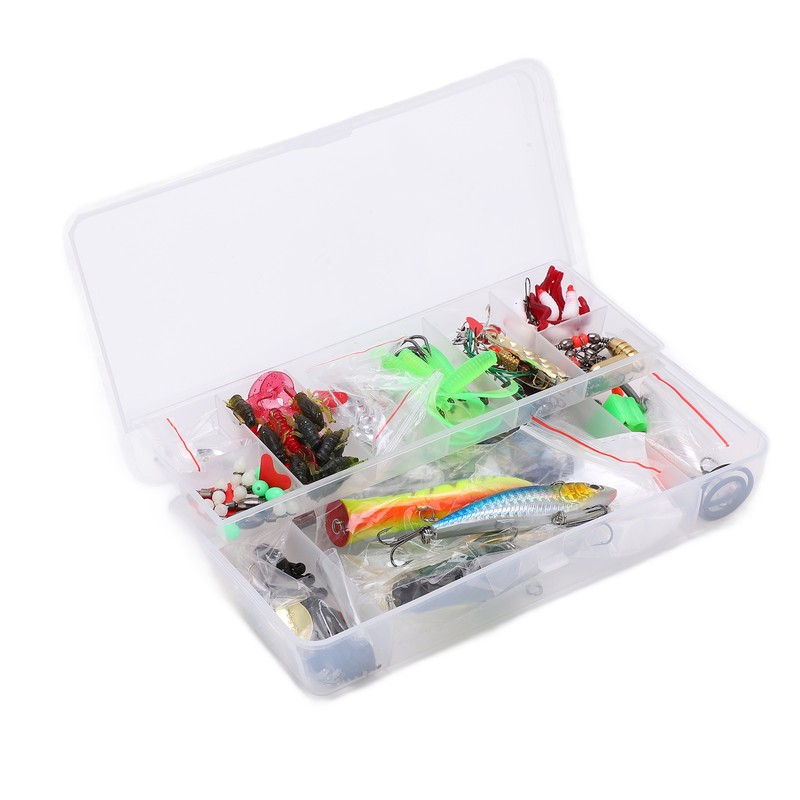 106pc Multifunctional Fishing Tackle Kit Metal Spoon Fishing Mixed Hard