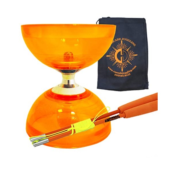 Juggle Dream Orange Cyclone Quartz II Triple Bearing Diabolo with