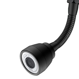 JINYOMFLY 3 Modes Tap Attachment Swivelling, 360° Rotating Multifunctional Tap Aerator, Faucet Extender with Adapter, Rotating Tap Attachment Extension (Black)