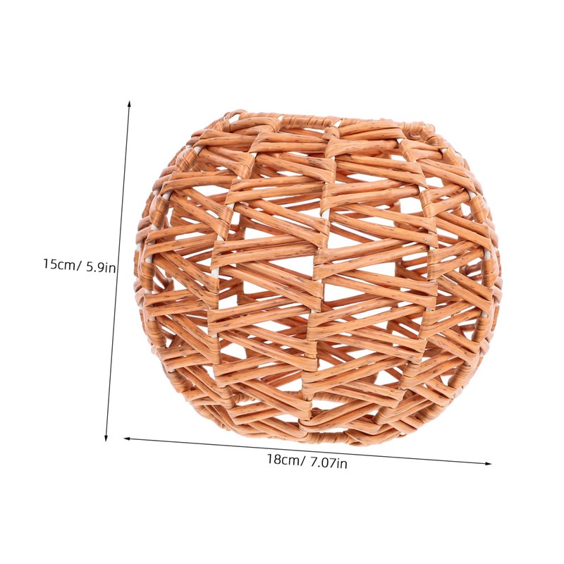 jojofuny Imitation Rattan Pendant Lampshade Replacement for Retro Lighting Easy