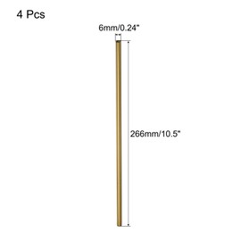 sourcing map Reusable Metal Straws 2Pcs, Stainless Steel Straight Drinking Straw 10.5" Long Suitable for Milk Shake Beverage Juice - Gold