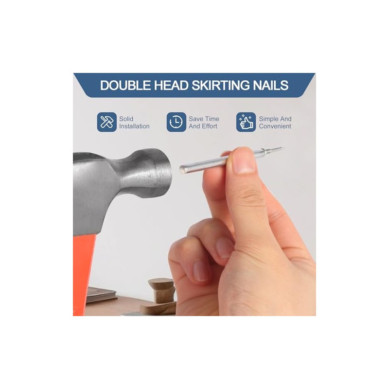 400pcs Hardware Nails Double Head Skirting Nails with 4 Tools