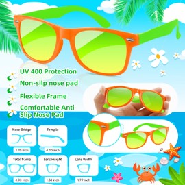 Kids Sunglasses Party Favors Bulk, Neon Sunglasses with UV400 Protection for Gilrs Boys Kids, Mix Color