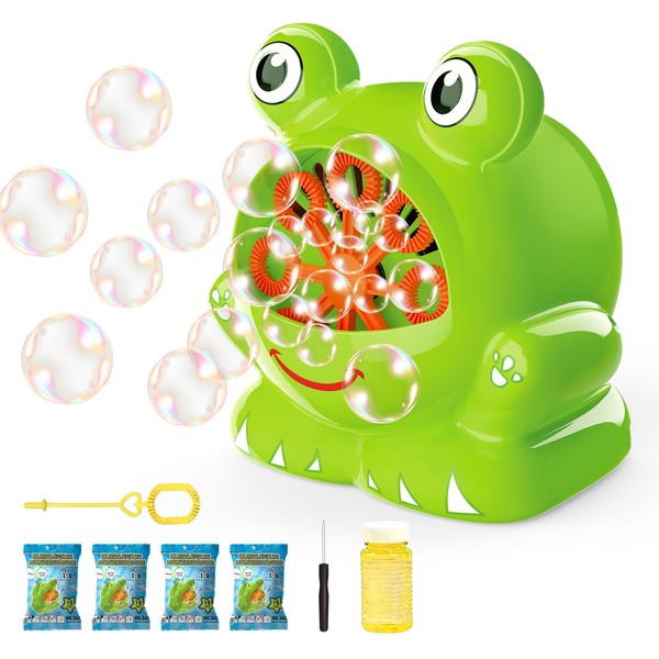 Reenovan Frog Bubble Machine for Kids, Automatic Bubble Blower Maker