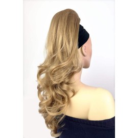 Wavy, long ponytail hairpiece extension: Casey ash blonde #24