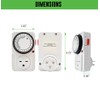 Generic 240V Mechanical Timer with Dual Outlet for Aquarium, Grow