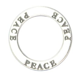 Wholesale Charms Peace Affirmation Awareness 925 Solid Sterling Silver Circle Band Pendant DIY Crafting