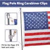 Flag Pole Ring Carabiner Clips with Locking Nut, 4 Pcs