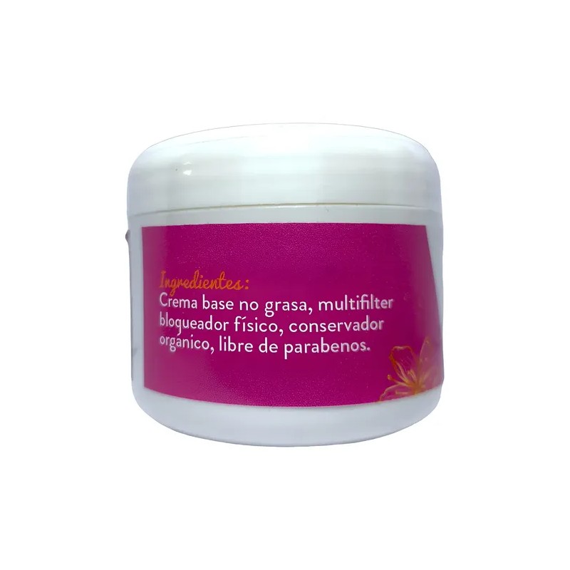 Pantalla Solar 75% Orgánico Natural De Crema Rosita 125gr