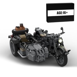Juego de bloques de construcción de motocicleta con combinación sidecar R75, MOC-131315, kit de construcción de vehículos para adultos, decoración... 