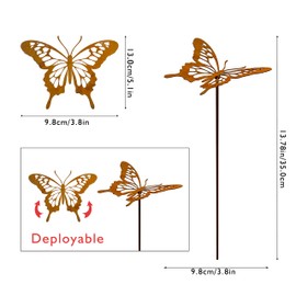 Decorative Garden Stakes, Butterfly Metal Decor for Lawn, Patio and Plants