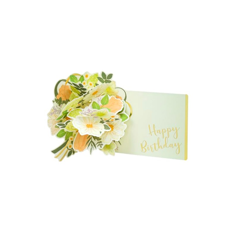 GREETING LIFE BIRTHDAY CARD FLOWER POP UP GREEN LY-46