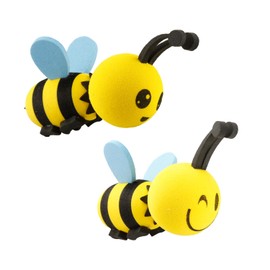 Tabanzhe 2PCS Honey Bee Car Antenna Toppers-Cute Smiling Bee Ornaments for Car Antenna Automobile Roof Decoration Decorative Antenna Anti-Collision Doll Decoration Ball