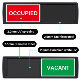 EKSPRINT Vacant Occupied Sign, Privacy Signs for Home Office Restroom Conference Hotels Hospital, Slider Door Sign Indicate Whether the Room Vacant or Occupied, 7'' x 2'' - Silver