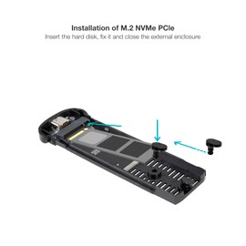 TOOQ TQE-2201B - External Enclosure for M.2 NVMe SSD - Aluminum - Black