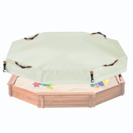 NGB Octagonal Sandbox Cover, 600D Waterproof Oxford Cloth Sandbox Protector with High-Efficiency Windproof Hooks 4, Easy-to-Find Reflective Handles and Fixed Elastic Drawstring (Beige, 85"x78"x9")