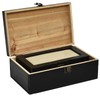 DECOR4SEASON Decorative Wooden Box with Linen Hinged Lid - for