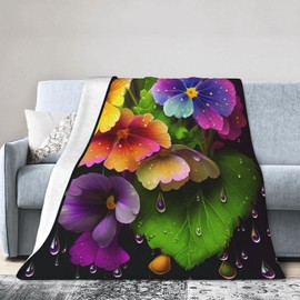 E-RIDES 100x125CM Blooming Flowers Blanket, Soft & Cozy for Adults & Kids, Unique Birthday Gift Blanket, Perfect Home Decor Blanket, Ideal for Couch, Bed, Office, Travel, All Seasons