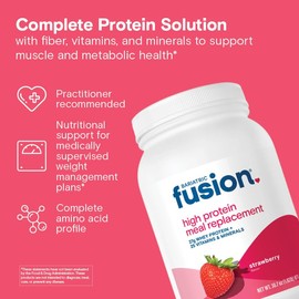 Bariatric Fusion Strawberry Meal Replacement 27g Protein Powder, 21 Serving Tub for Bariatric Surgery Patients Including Gastric Bypass and Sleeve Gastrectomy - No Gluten, Aspartame or Sugar