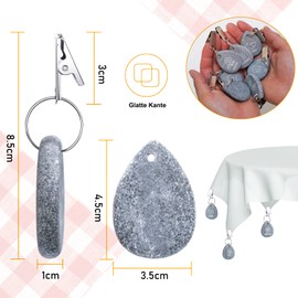Pack of 8 Tablecloth Weights with Clips Tablecloth Weights Heavy Tablecloth Weights Made of Natural Marble Tablecloth Pendant for Family Party Camping Wedding Garden Picnic