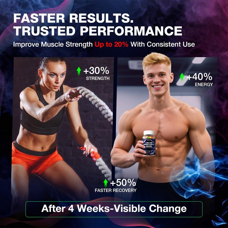 Creatine Monohydrate Gummies 5g for Women & Men - Creatine