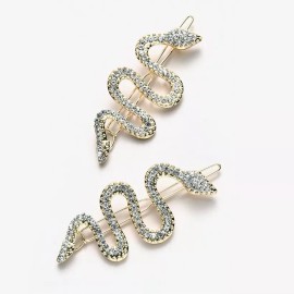 Nanysfashion Broches  Pasador Para Cabello Serpiente Cristal 2 Pzas