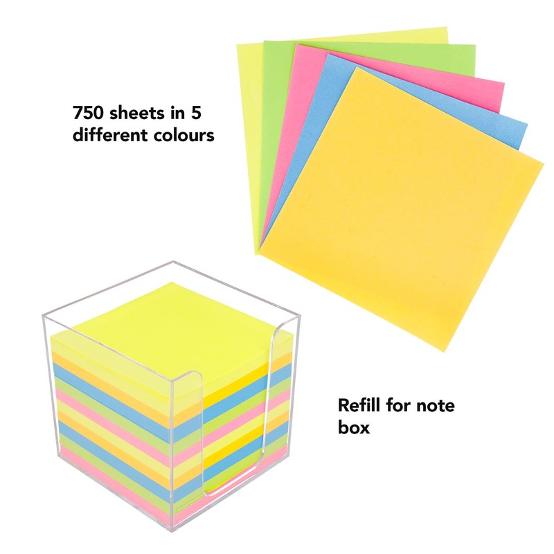 Westcott Note Block Coloured 750 Sheets Refill Pack | memo
