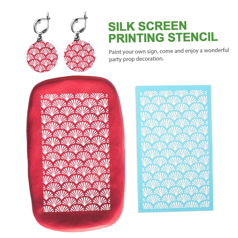 Angoily 3 Sheets Clay Printing Template Screen Reusable Stencil Polymer