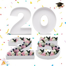 2025 Number Shaped Cardboard Charcuterie Decorative Trays Fillable, Party Food Display Platter for New Year Eve, Graduation (Small)