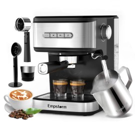 Empstorm 01E 20 Bar Semi-Automatic Espresso Machine with Milk Frother Steam Wand for Lattes and Cappuccinos for Salevoltage (v): 110-120V, plug type: UK, color: Black