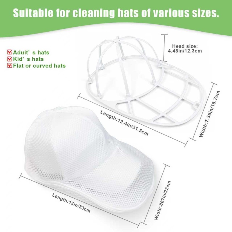 FASTSPOK Baseball Cap Washer Cage with Laundry Mesh Bag, Cap