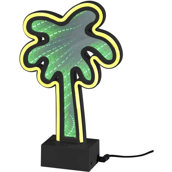 Adesso SL3717-01 Infinity Neon Palm Tree Table/Wall Lamp, Black