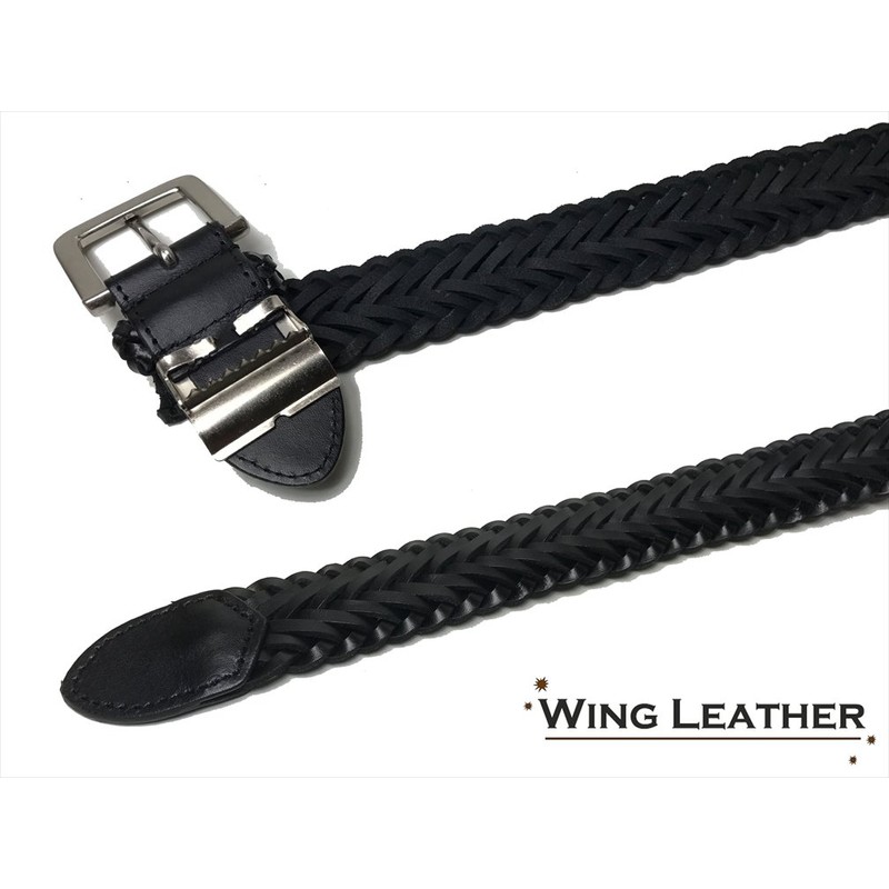 WING LEATHER GTC001 Leather Mesh Belt, Cowhide Leather, Genuine Leather,