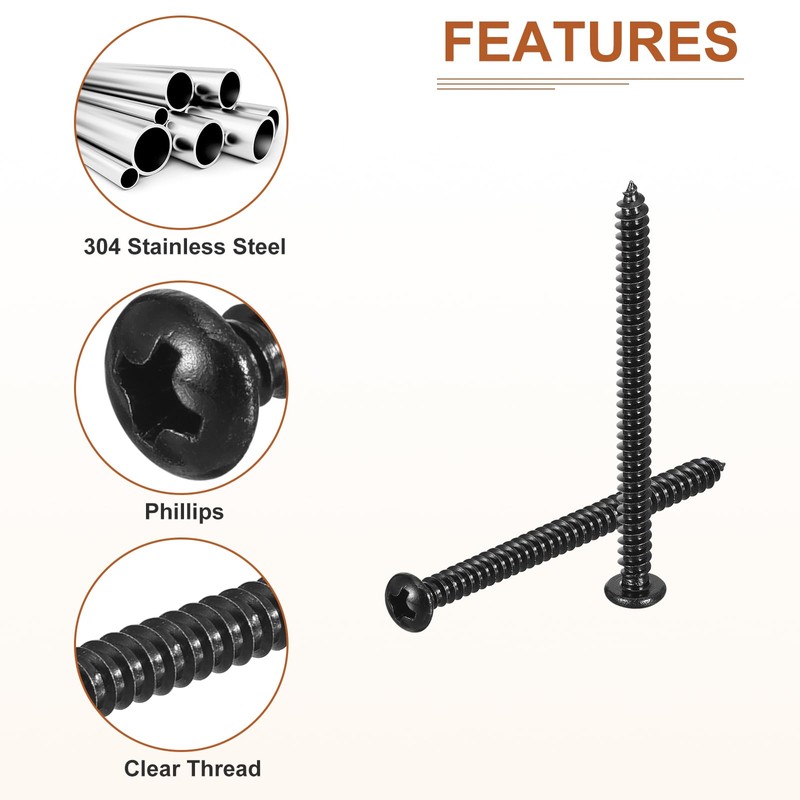 DTGN #8x2" Phillips Pan Head Self-tapping Screw - 25Pack -