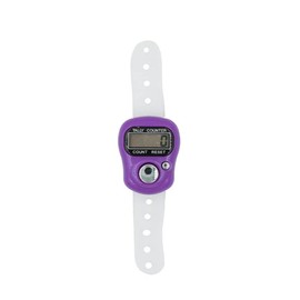2X Digital LCD Electronic Golf Finger Hand Ring Knitting Row Tally Counter AU (Purple)