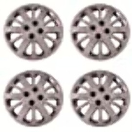 Set of 4 Silver 15 Inch Chevy Cobalt 12 Spoke Replacement Hubcaps w/ Bolt On Retention System - Aftermarket: IWC453/15S