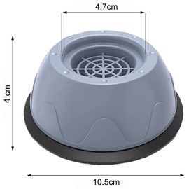 4PCS Washing Machine Rubber Feet Pads | Universal Anti Vibration Washing Machine Mat [Shock Absorber] Anti Slip Noise Cancelling Washing Machine Feet for Dryer, Washing Machine, Dishwasher (Gray)