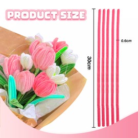 TOAOB 100pcs Pipe Cleaners Dark Pink Pipe Cleaners Chenille Stems 6mm x 12 Inch Fuzzy Sticks Crafts Supplies for DIY Art Crafts Decorations