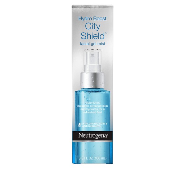 Neutrogena Hydro Boost City Shield Replenishing Facial Mist Gel with Hydrating Hyaluronic Acid and Antioxidants, Non Comedogenic, 3.3 fl. oz