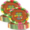 CHUNNIN 50Pcs Hawaiian Luau Oval Paper Plates 11 Inch Tiki