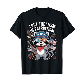 Patriotic I Put The Tism in Patriotism Athletic Eagle T-Shirt