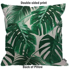HGOD DESIGNS Cushion Cover Green Palm Leaves Throw Pillow Case Home Decor for Men/Women Living Room Bedroom Sofa Chair 45x45cm