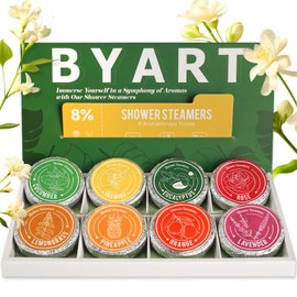 Shower Steamers Aromatherapy, 8% Natural Essential Oils, Women/Men Spa Steamer, Lingering Intense Aroma, Soothing Stress Relief, Body&Soul Relaxing Bath Bombs, Stocking Stuffer for Friend/Family