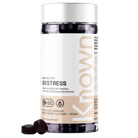 Anxiety Relief Mixed Berry Flavoured Gummies by Known | Relaxing Blend of Vitamins, Minerals & Botanicals | 60 Two-a-Day Vegan Vitamin Gummies (Two Month’s Supply) | Everyday Stress Relief