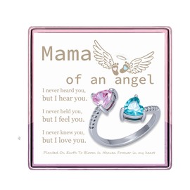 Miscarriage Memorial Mommy of an Angel Ring Miscarriage Gifts for Mothers Pregnancy Loss Gifts for Moms Who Had Miscarriage (Silver mamaangel)