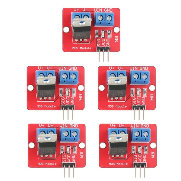 Xinrub 5PCS 0-24V IRF520 MOSFET Driver Module Button Drive for