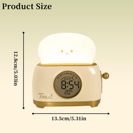 HPYDIY Toaster Night Light, Cute Night Light Clock Alarm Clock Digital Timer for Kids with Time Management Tool and ABS+PC Child Light for Teen Toddler Girl Birthday Gift for Baby Boy (Yellow)