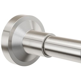 Bonpally Shower Curtain Rod 32-75 Inches Adjustable, Non-Slip Spring Tension Shower Rod Stainless Steel for Bathroom, No Drilling, Brush Nickel